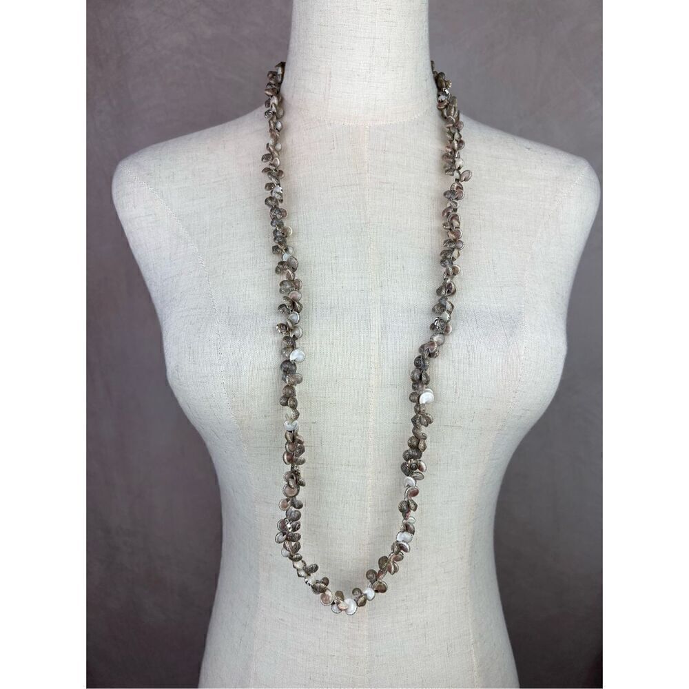 Vintage Sea Snail Shell Beaded Statement Necklace Hawaii Lei Sandial Seashells